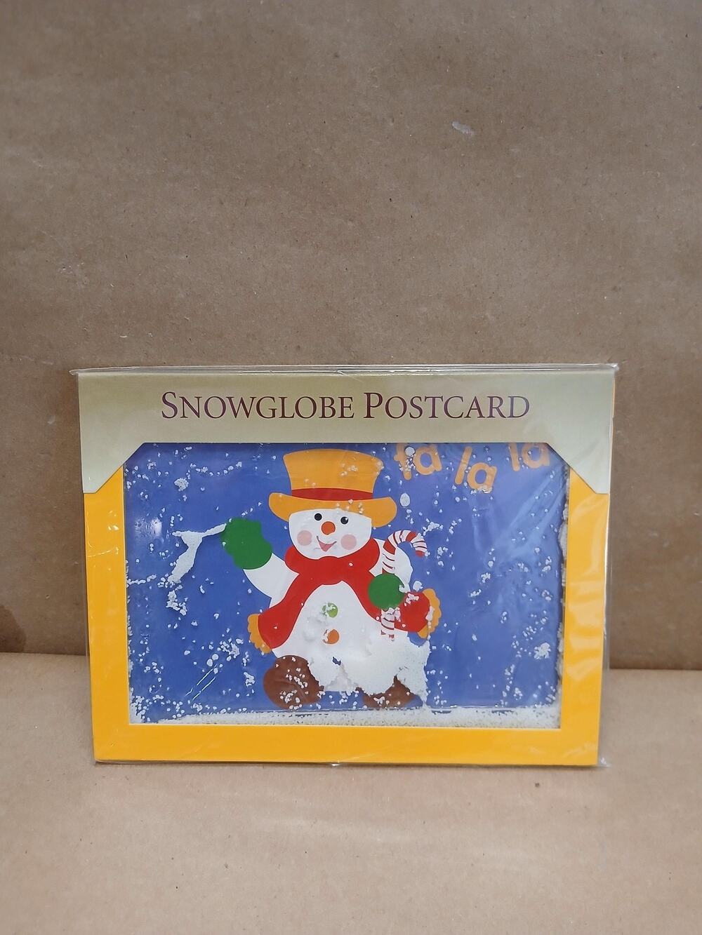 Mr. Christmas Snowglobe Postcard 2008 New Sealed Holiday Snowman Greeting Card